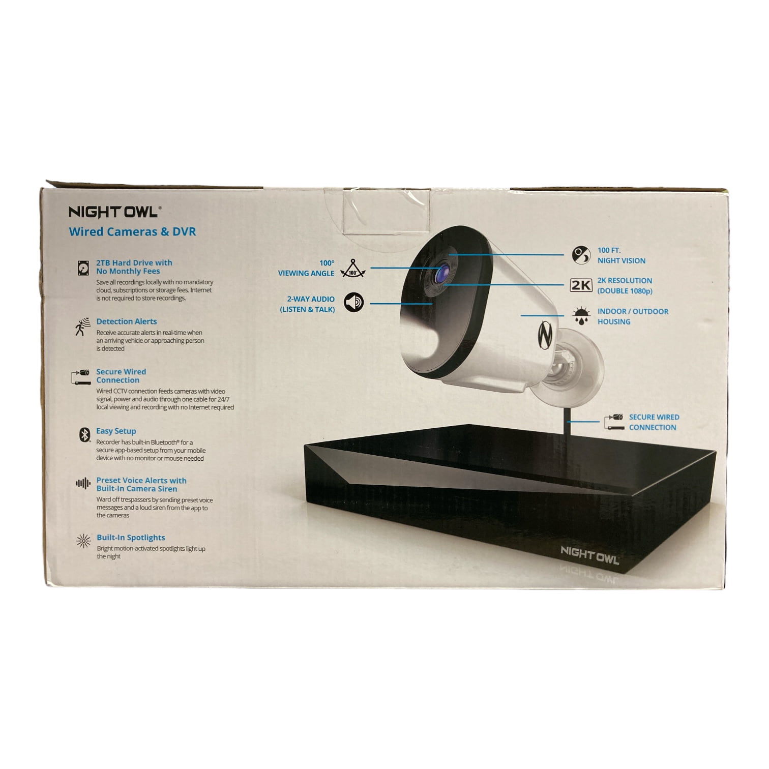 Night Owl 12 Channel 8 Wired 4 Wi-Fi 2K DVR Security System with 2TB Hard Drive
