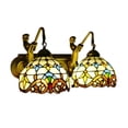 thumbnail image 4 of Miumaeov 2 Lights Tiffany Style Mermaid Wall Sconce Vanity Fixture Wall Lamp Stained Glass Wall Mounted Lighting Fixture, 4 of 15