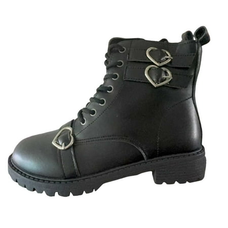GHSOHS Cowboy Boots for Women Snow Boots Ankle Boots Shoes Women Shoes Fashion Trendy Mid Calf Motorcycle Boots Black Leather Combat Boots Western Cowgirl Boots Rain Boots Platform Work Boots Size 39