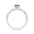 thumbnail image 2 of ANGARA Natural Tanzanite and Diamond Ivy Scroll Engagement Ring in 14K White Gold for Women (Size-6mm) | December Birthstone, Birthday, Anniversary, Jewelry Gift for Women | Natural Tanzanite Ring, 2 of 8
