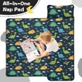 thumbnail image 4 of Dinosaur Pattern with Text Elements Teens Toddler Nap Mat with Pillow, Sleeping Mat Bag for Preschool Daycare 59"x22", 4 of 6