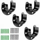 thumbnail image 1 of 4 Pcs Stainless Steel Rod Support For Curtain Rod Holders For Wardrobe Pillar Wall Rail Clothes Support For Wardrobe Closet (black), 1 of 5