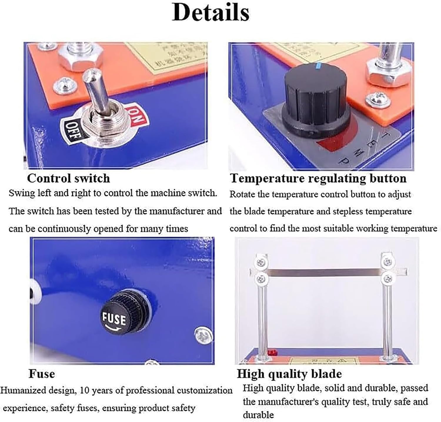 Electric Rope Cutter, Rope Cutter Hot Knife Rope Cutting Machine with 0-800℃ Stepless Temperature Control, Cutting Width:0-10cm, Heat Up Faster & High Efficiency, for Ribbon, Foam, Webbing