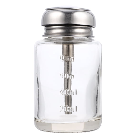 Botella dispensadora de bomba de vidrio transparente vacía de 100 ml, botella de quitaesmalte de uñas con alcohol