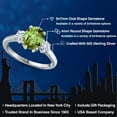 thumbnail image 2 of Gem Stone King 925 Sterling Silver Green Peridot and White Moissanite Engagement Ring for Women | 2.56 Cttw | Oval 9X7MM | Gemstone August Birthstone | Size 7, 2 of 7