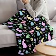 thumbnail image 3 of Happy Easter Blanket Soft Cozy Warm Throw Blanket for Couch, Plush Fuzzy Flannel Fleece Blankets for Sofa, Spring Colorful Bunny Floral Rustic Black Bed Blankets Lightweight Gifts for Women, 32"x48", 3 of 9