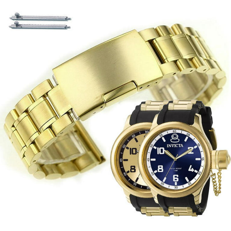 finansiere temperament trappe Gold Tone Metal Replacement Watch Band Fits Invicta Russian Diver 1959  #5017 - Walmart.com
