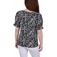 thumbnail image 2 of Notations Womens Petites Knit Printed Blouse, 2 of 2
