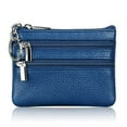 thumbnail image 3 of MesaSe Men Leather Coin Purse Card Wallet Clutch Double Zipper Small Change Bag, 3 of 11