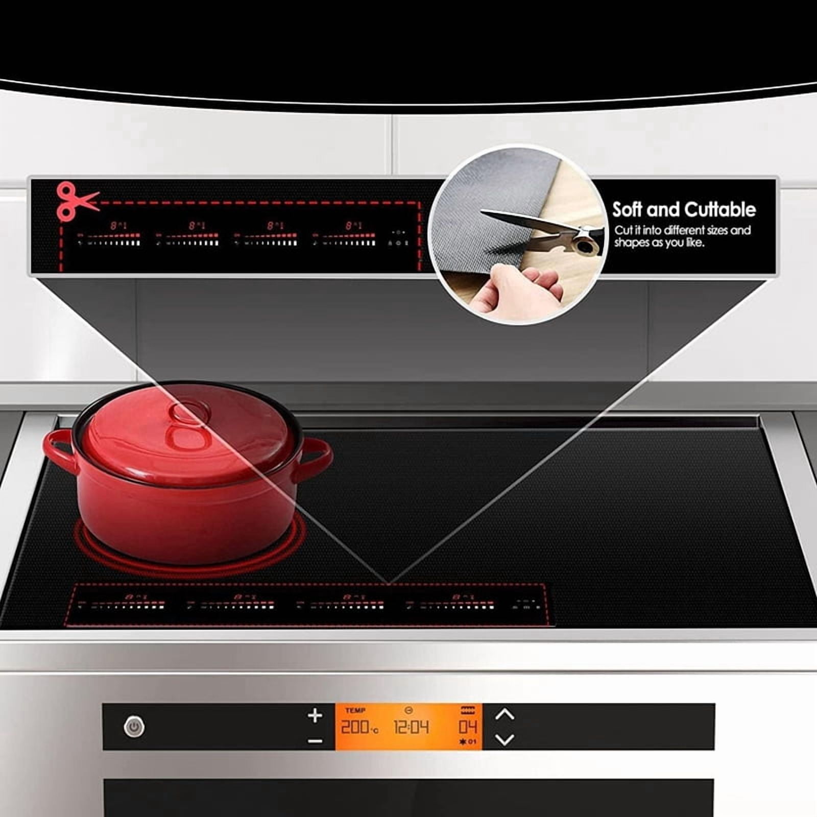 2X Large Induction Cooktop Protector Mat 21.2x35.4Inch,Electric Stove Burner Covers Antiscratch As Glass Top Stove Cover