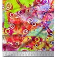 thumbnail image 1 of Soimoi Pink Heavy Satin Fabric Colorful Butterfly Fabric Prints By Yard 54 Inch Wide, 1 of 3