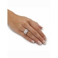 thumbnail image 3 of PalmBeach Jewelry 3.31 TCW Square Cubic Zironica Two-Piece Halo Bridal Ring Set in Platinum-plated Sterling Silver, 3 of 5
