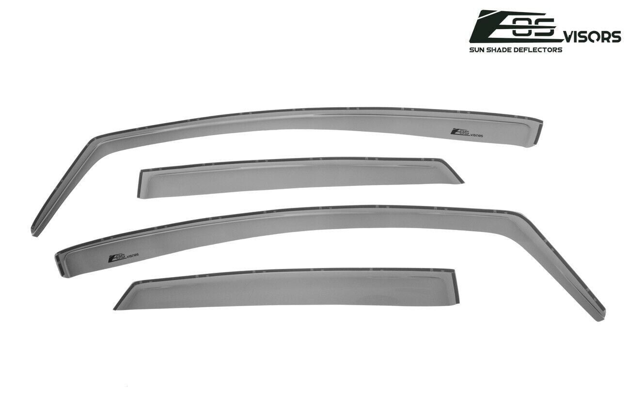 Extreme Online Store Fits ALL 2011-2019 Ford Fiesta Sedan Models | EOS Visors IN-CHANNEL Style SMOKE TINTED Side Vents Window Deflectors Rain Guards