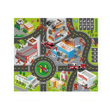 F Fire Truck Theme Small Size Foldable Kids Play Mat Outdoor Activity Baby Children Crawl Floor Carpet Fun