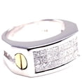 thumbnail image 4 of Dazzlingrock Collection 1.15 Carat (ctw) 14k Princess Diamond Invisible Mens Ring, White Gold, Size 12, 4 of 4