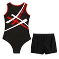 thumbnail image 4 of Alvivi Kids Girls Gymnastics Sleeveless Leotard with Booty Shorts Ballet Dance Unitard Activewear Red&Black 10, 4 of 5