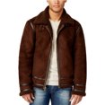 thumbnail image 1 of Guess - Chaqueta de aviador de piel de oveja sintética para hombre, marrón, mediana Guess Chaqueta de aviador, 1 of 1