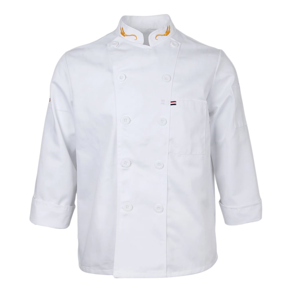 Chef Jacket Baker Jacket Long Sleeve Workwear Basic White with Buttons