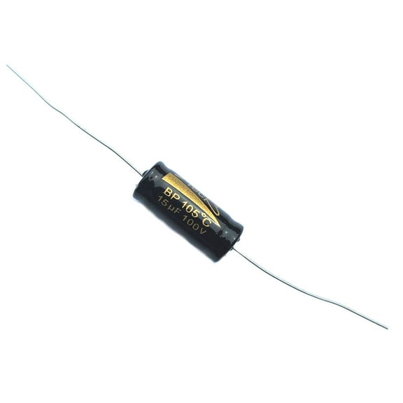 Axial Electrolytic Bipolar Capacitor, 15uF 100V, 105C, Tolerance ±20%