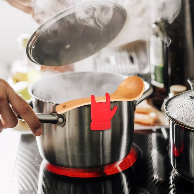 Inteprter Vajilla de gel de sílice limpia y organizada con soporte de cuchara de silicona, caja fuerte multifuncional Cocina y Comedor
