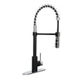 thumbnail image 5 of Westbrass BK236KS18-6226 36" Double Bowl Reversible Apron Front Solid Surface Kitchen Sink with Open Coil Faucet, Soap Dispenser and Drain Trim, Matte Black/Polished Chrome, 5 of 23