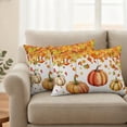 thumbnail image 2 of Orange Fall Outdoor Pillow Covers 20"x12" Set of 2,Waterproof Throw Pillow Covers for Patio Furniture,Thanksgiving Pumpkins Maple Leaf Branch Decorative Cushion Pillowcases for Garden Couch Sofa, 2 of 9