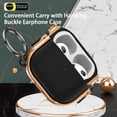 thumbnail image 3 of Kripyery 1 Set Earphone Case Light Luxury Plating Tight Fit All-inclusive Double Switch Dirt-resistant with Hanging Buckle Anti-drop Wireless Headphone Case for AirPods Pro2, 3 of 8