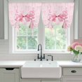 thumbnail image 4 of Pink Bow Balloon Curtains for Bedroom/Front Door/Bathroom, Cute Watercolor Girls Cartoon Luxury Tie Up Curtains 63 Inch Length Light Filtering Kitchen Curtains Shades for Windows 46"x63", 4 of 8