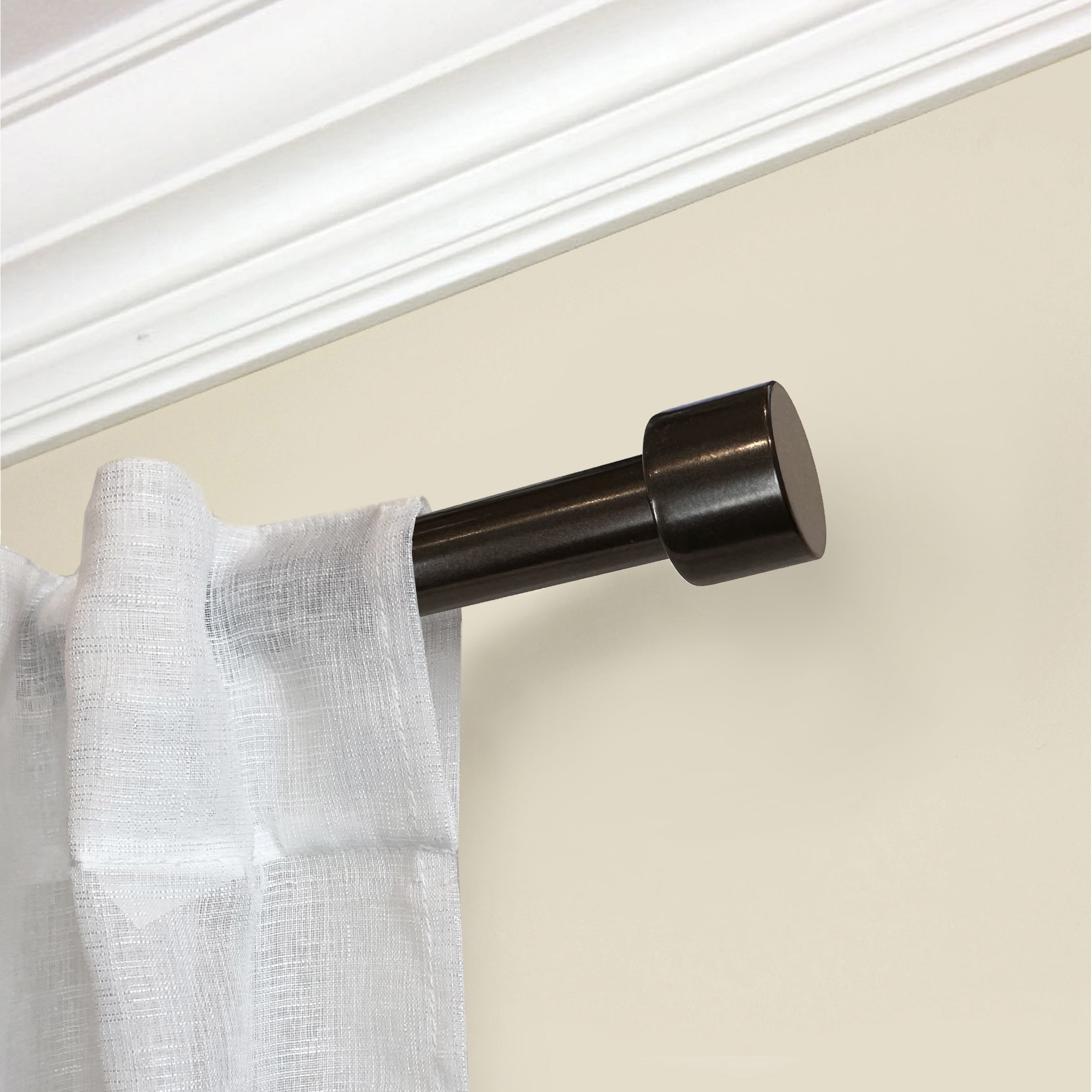 Mainstays 3/4 in Bronze Adjustable Single Curtain Rod Set, 30-84 in