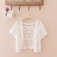 thumbnail image 2 of Women Floral Lace Short Sleeve Shrug Open Front Crop Jackets for Evening Dresses, 2 of 17