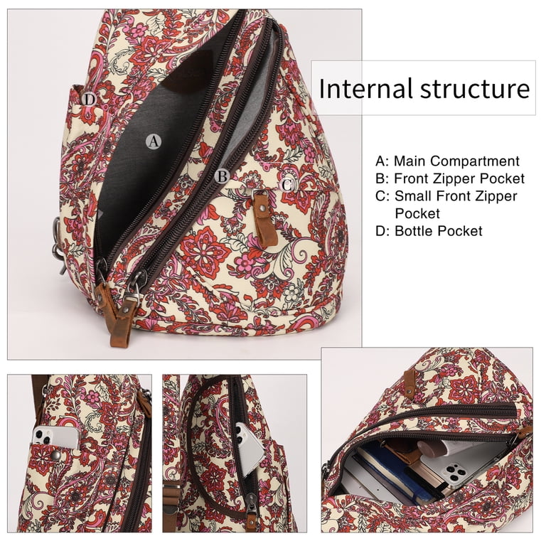 KL928 Floral Print Sling Bag for Women Sling Backpack Small  display picture 2