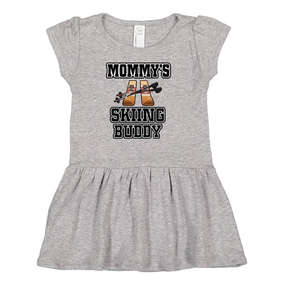 Inktastic Mommys Skiing Buddy for Kids Girls Baby Dress