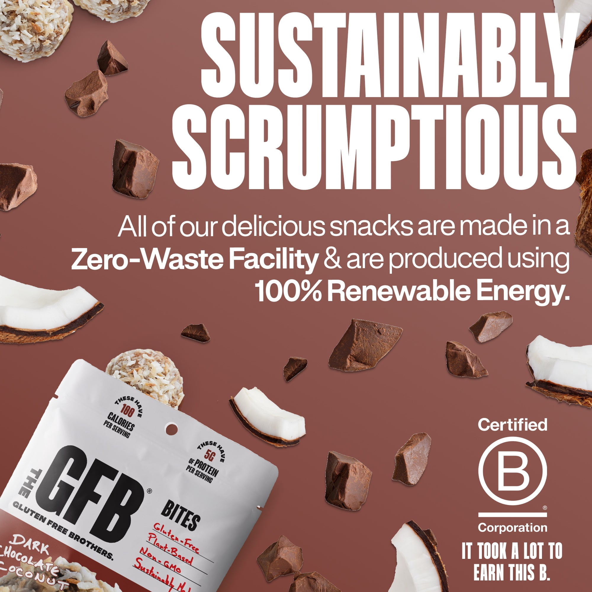 (Pack Of 6) The Gfb Bites Dark Chocolate Coconut 4 Oz