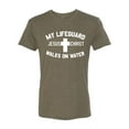 thumbnail image 2 of Wild Bobby, My Lifeguard Walks on Water Jesus Christ Bible | Mens Inspirational/Christian Premium Tri Blend T-Shirt, Military Green, Small, 2 of 3