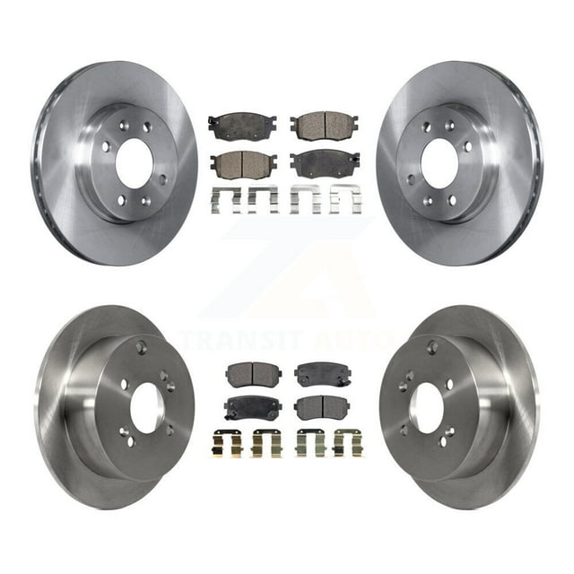 Transit Auto Front Rear Disc Brake Rotors and Semi-Metallic Pads Kit for Car Hyundai Accent Kia Rio5 Rio K8F-101233