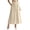 Beige, variant on Jane Wardrobe Smocked Elastic High Waist Linen Blend Flow Midi Skirt Women Side Pocket Solid Casual Long Skirt 1PC S-XXL Plus Size Friendly