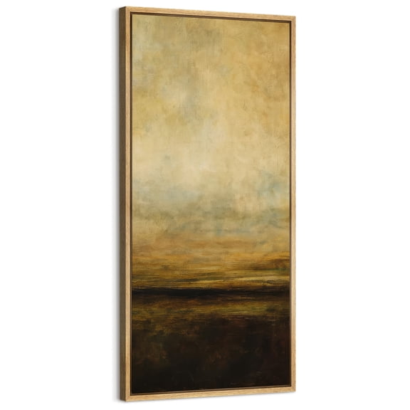 Large Framed Canvas Art for Living Room Wall Decor, Vintage Abstract Landscape Canvas Print for Bedroom Decoration - 60"x30" Natural Framed
