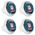 thumbnail image 2 of 4 Pcs Round White Knobs for Kitchen Cabinet Cupboard Dresser Bookcase Christmas Santa Claus Drawer Pulls Handles Home Decor, 2 of 8
