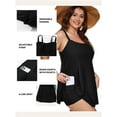 thumbnail image 3 of SHEWIN Plus Size Swim Dresses for Woman Tummy Control Plus Bathing Suit One Piece Bathing Suit Black 2X, 3 of 9