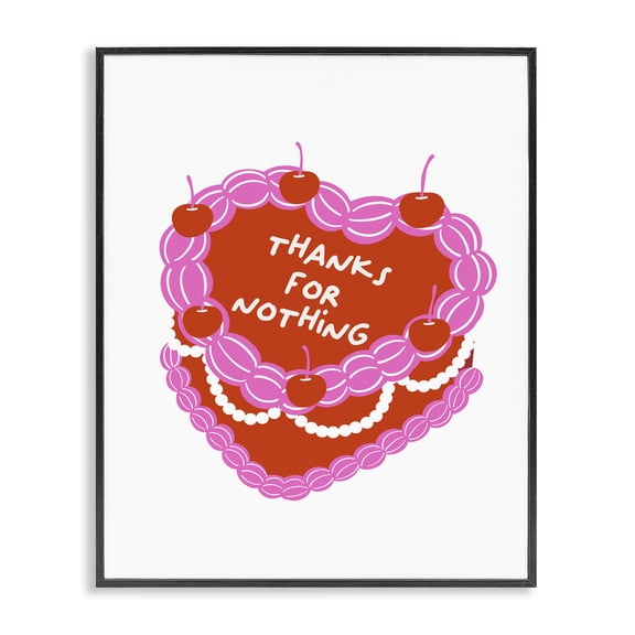 Stupell Industries Thanks For Nothing Cake Food & Beverage Painting Black Framed Art Print Wall Art, 11 x 14