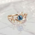 thumbnail image 2 of KANISHKAGEMS&JEWELS 2 Ct 6mm / Round Shape Alexandrite Promise Ring Opal Leaf Twig Women Jewelry June Birthstone Ring Engagement Gift For Her, 2 of 6