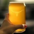 thumbnail image 3 of Bevvee Beer Can Pint Glass 16 oz Longhorn Gifts for Texas Enthusiasts Beer Glasses, 3 of 4