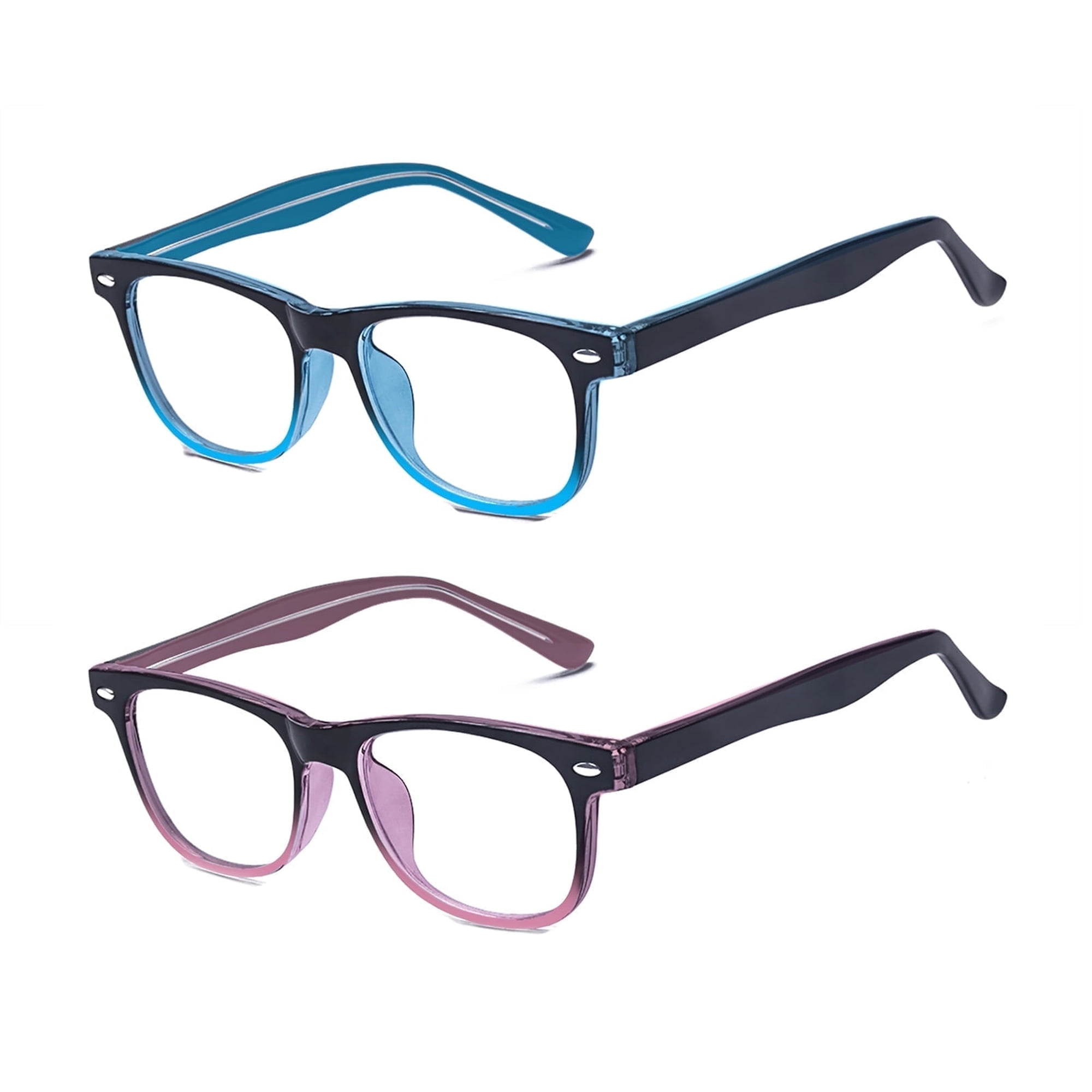ALWAYSUV 2 Pack Blue Light Glasses For Kids Computer Gaming Blocking Glasses Anti-Radiation UV 400 Protection Eyewear 3-12 Age Set4