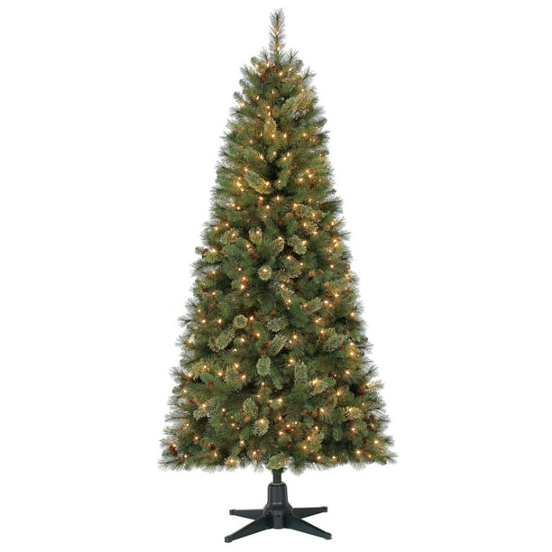 Holiday Time Prelit Fir Christmas Tree 7 ft, Green