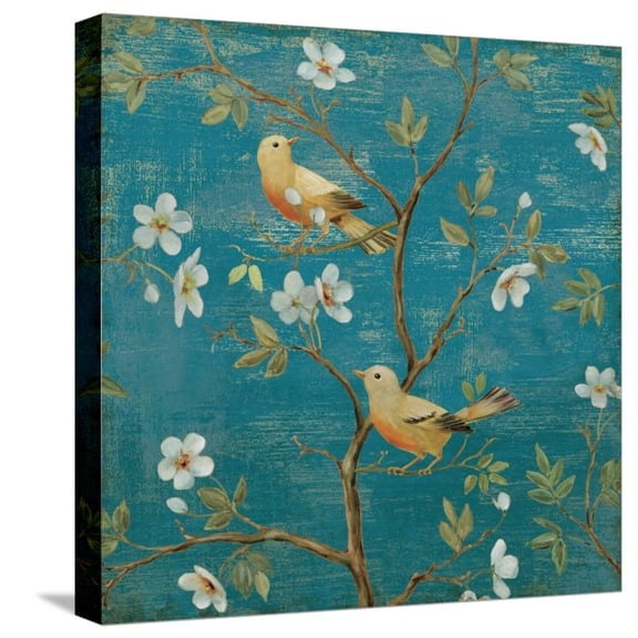 Art.com Blossom Blues Stretched Canvas Print Wall Art by Daphne Brissonnet, 16" x 16"