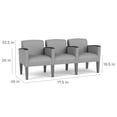 thumbnail image 4 of Belmont Lounge Reception 3 Seat Tandem Seating / Black Steel Legs / Black, 4 of 5