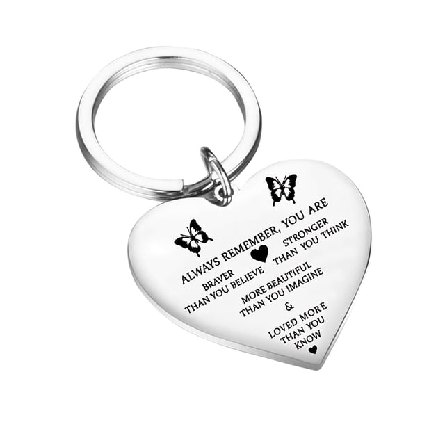 EGNMCR Keychains 1PC Engraving Stainless Steel Keychain Mother's Day Gift Keychain Gift Key chain