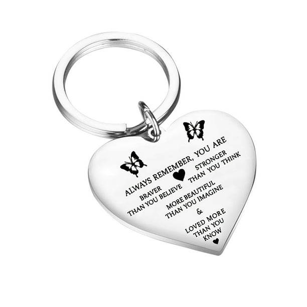 Llaveros para mujer, llavero de billetera, llavero de auto, llavero lindo, 1 pieza, llavero de acero inoxidable grabado, regalo para el Día de la Madre, llavero de regalo, llavero.