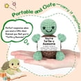 thumbnail image 2 of Mini Funny Turtle Crochet Doll - Positive Inspirational Gift, Cute Desk Decor for Women Men, Perfect Mother's Day Teacher Appreciation Present, 2 of 5