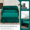 thumbnail image 5 of TOSEE 55" Velvet Loveseat Sofa Bed - Adjustable Back & Pull-Out Sleeper , Nailhead Trim and Storage Pockets, Green, 5 of 8